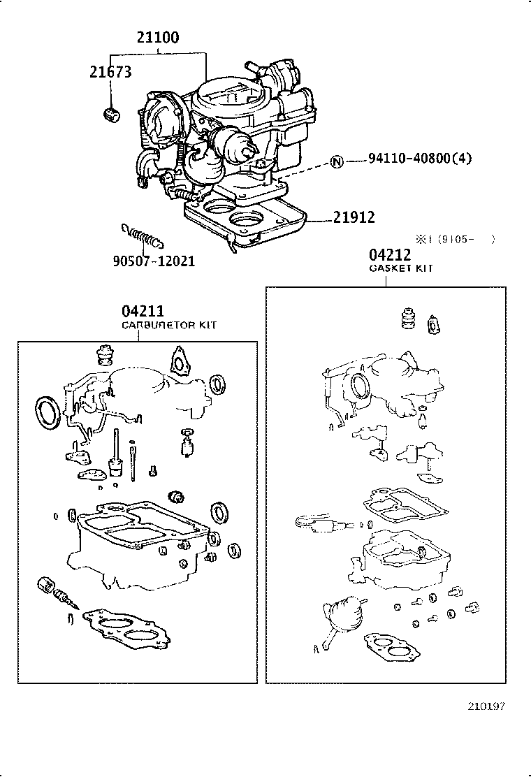 04211-13481 CARBURETOR KIT product image