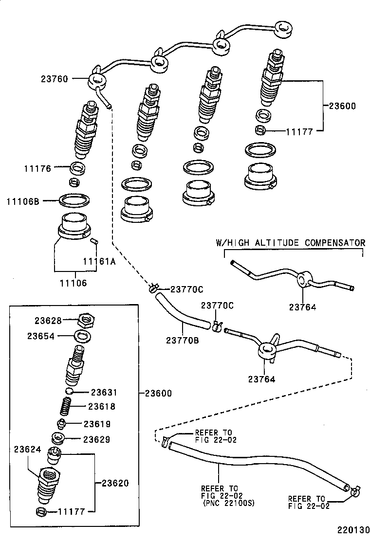 23600-59255 HOLDER & NOZZLE SET, NOZZLE product image