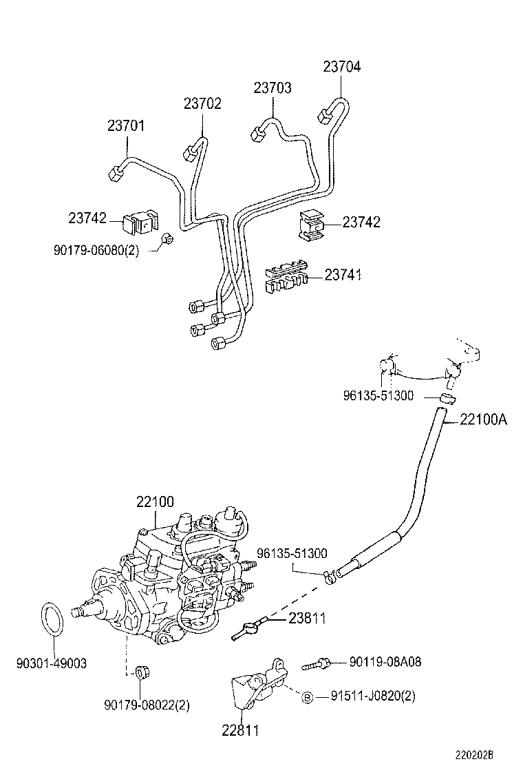 23271-67070 HOSE OR PIPE, FUEL(FOR INJECTION PUMP TO FUEL FILTER) product image