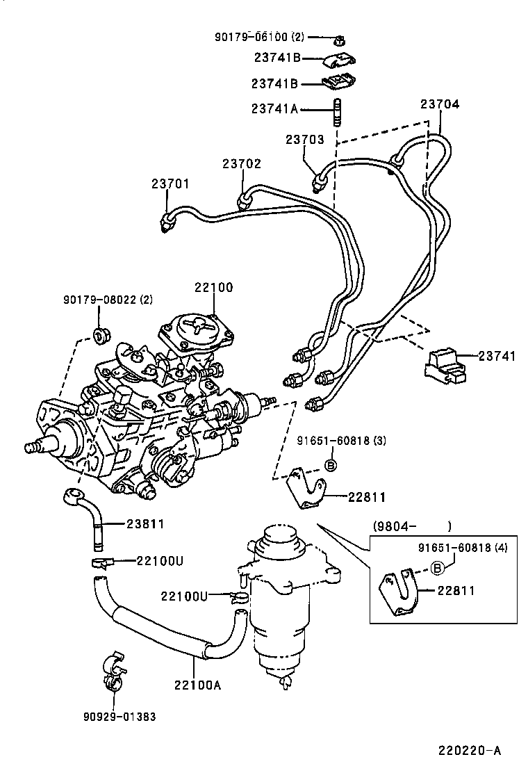 23271-67100 HOSE OR PIPE, FUEL(FOR INJECTION PUMP TO FUEL FILTER) product image