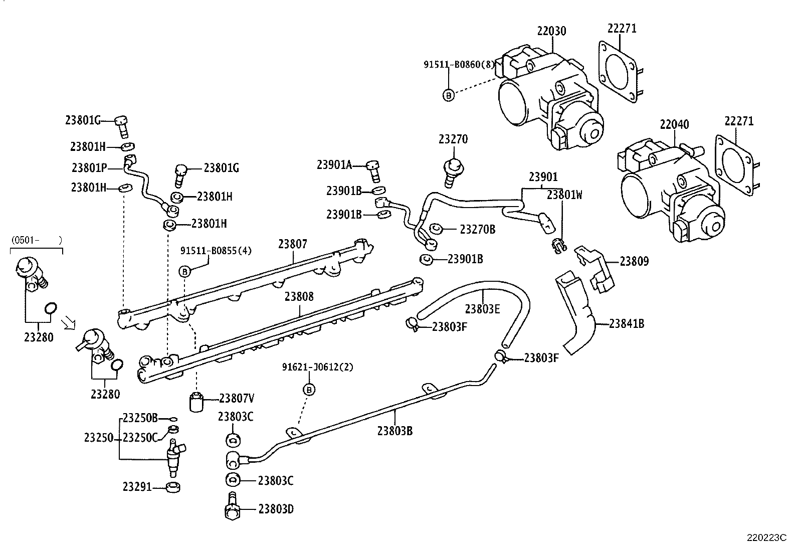 22030-32020 BODY ASSY, THROTTLE W/MOTOR product image