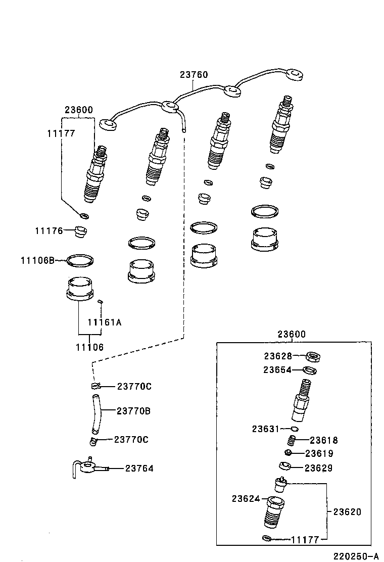 23764-54120 PIPE, NOZZLE LEAKAGE, NO.4 product image