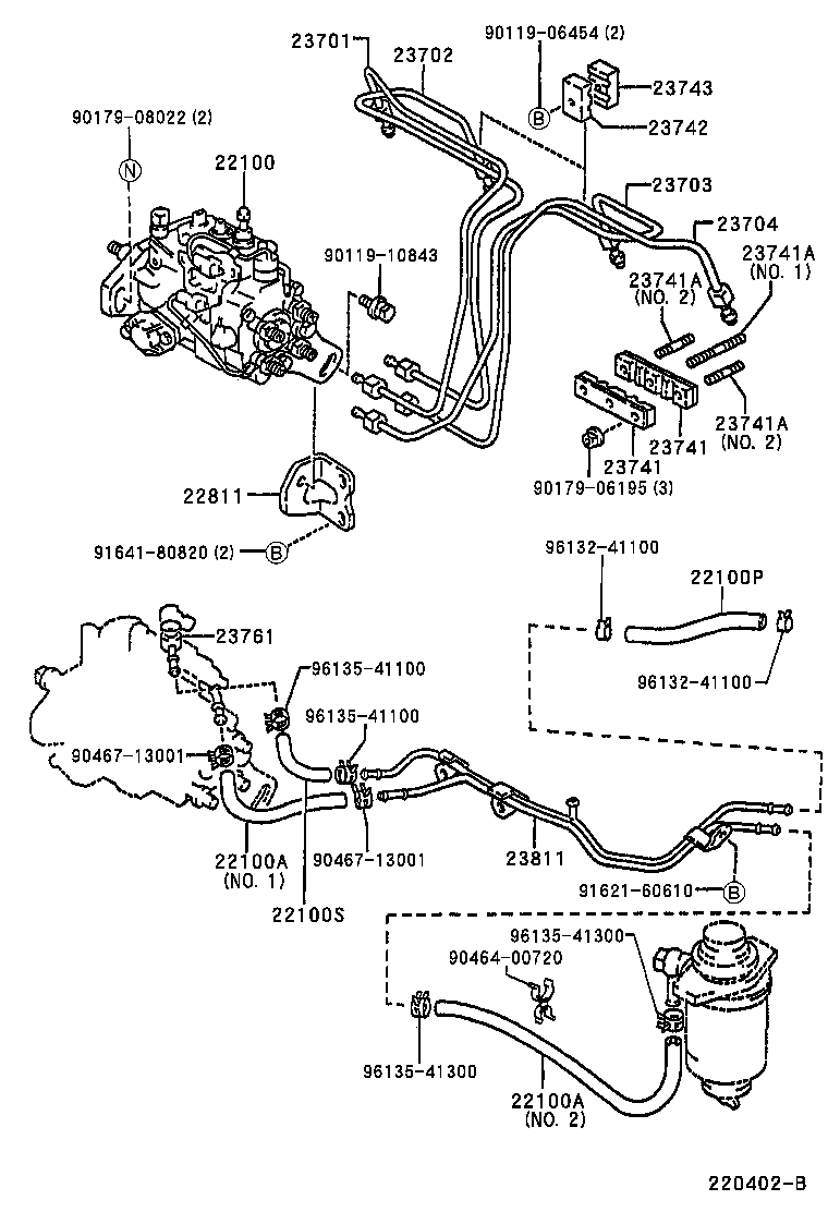 23271-64260 HOSE OR PIPE, FUEL(FOR INJECTION PUMP TO FUEL FILTER) product image