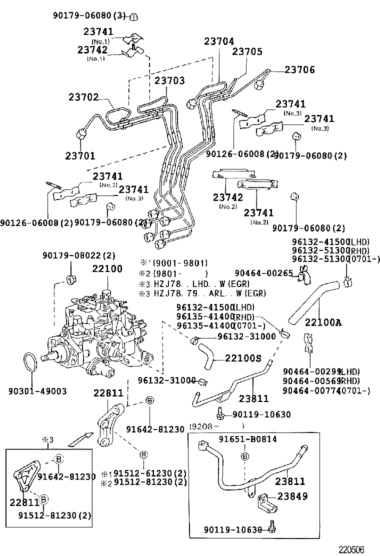 Toyota 95332-10030 HOSE OR PIPE, FUEL(FOR INJECTION PUMP TO FUEL FILTER)