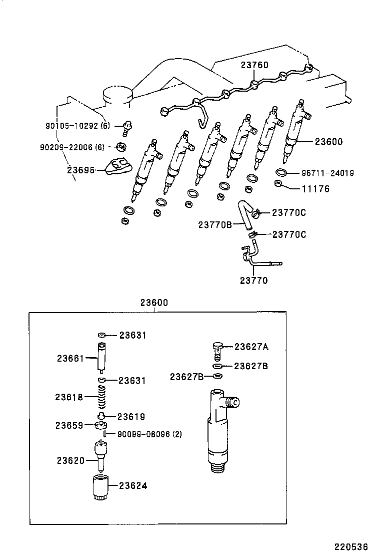 23600-19086 HOLDER & NOZZLE SET, NOZZLE product image