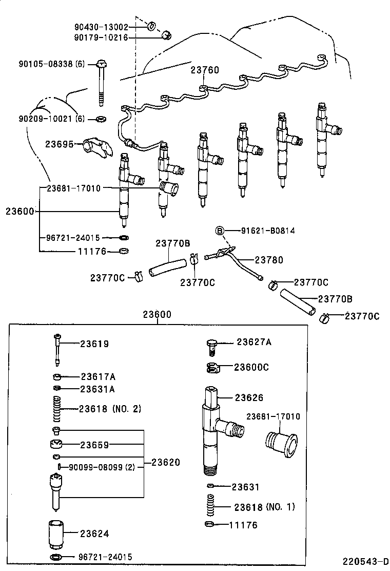 23600-19135 HOLDER & NOZZLE SET, NOZZLE product image