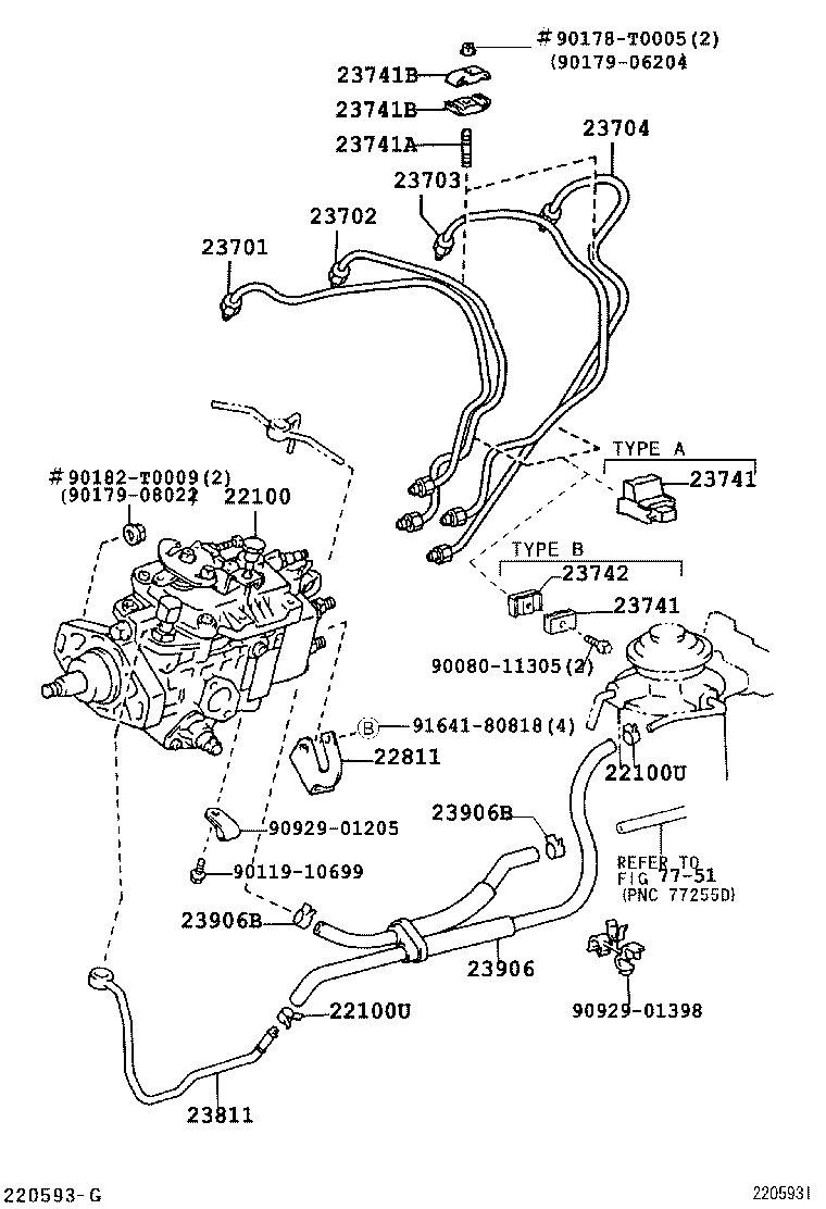 23271-54140 HOSE OR PIPE, FUEL(FOR INJECTION PUMP TO FUEL FILTER) product image