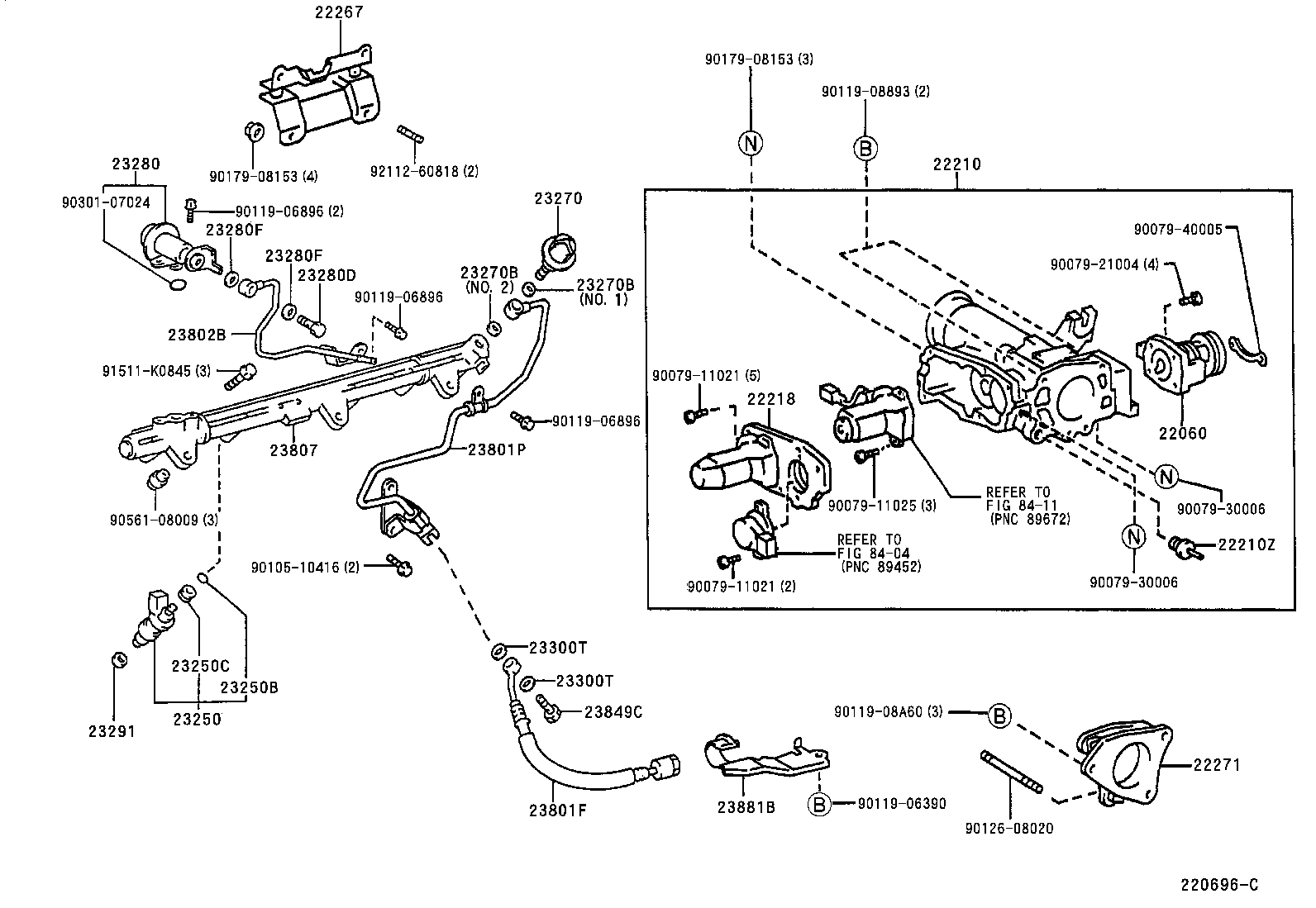 23802-74080 PIPE SUB-ASSY, FUEL, NO.2 product image
