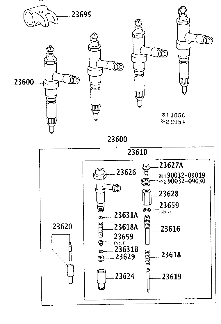 23600-78031 HOLDER & NOZZLE SET, NOZZLE product image
