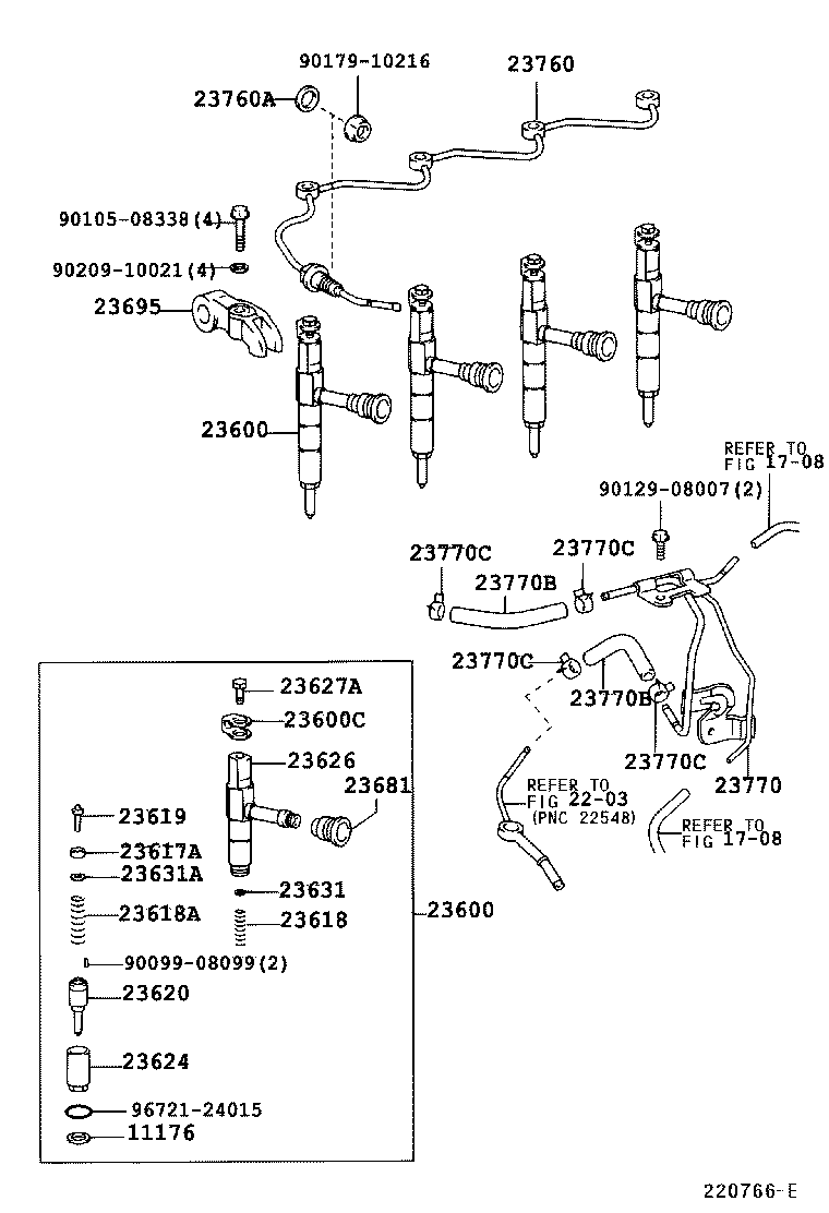 23600-19115 HOLDER & NOZZLE SET, NOZZLE product image