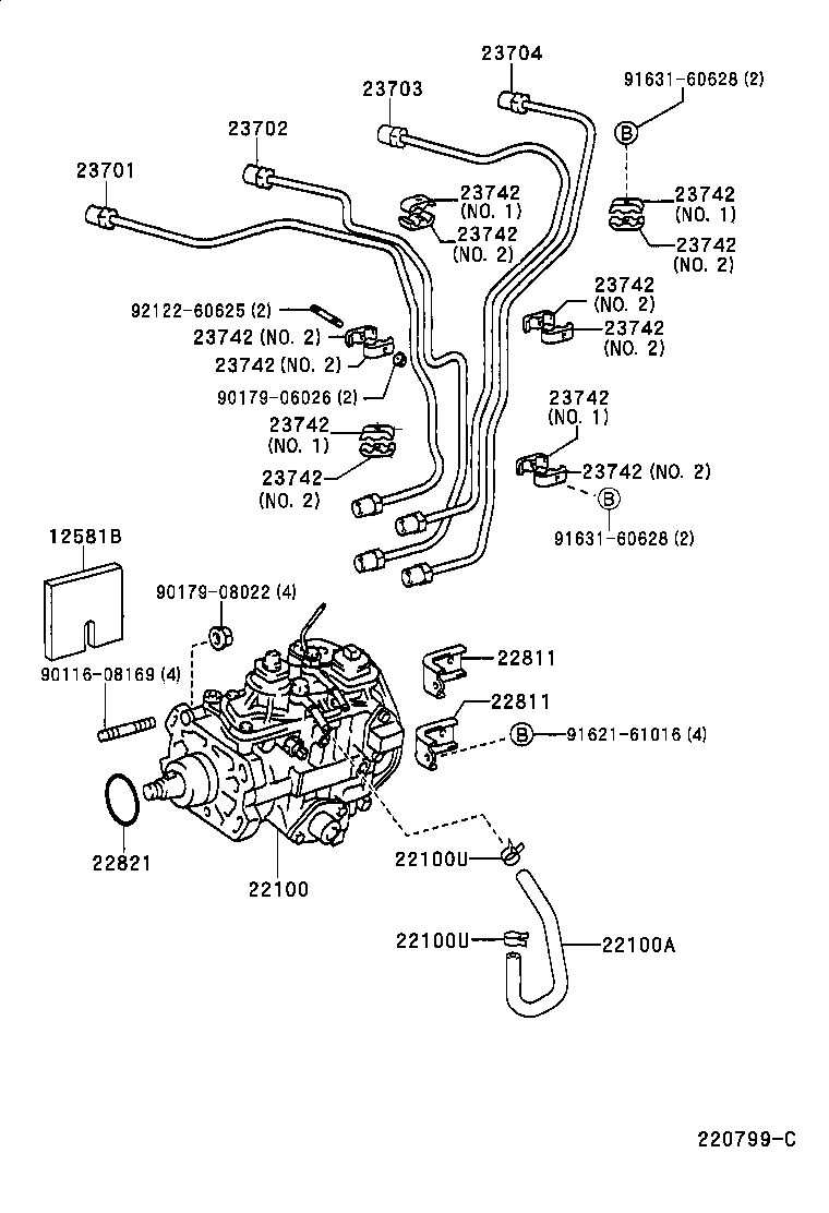 23271-58110 HOSE OR PIPE, FUEL(FOR INJECTION PUMP TO FUEL FILTER) product image