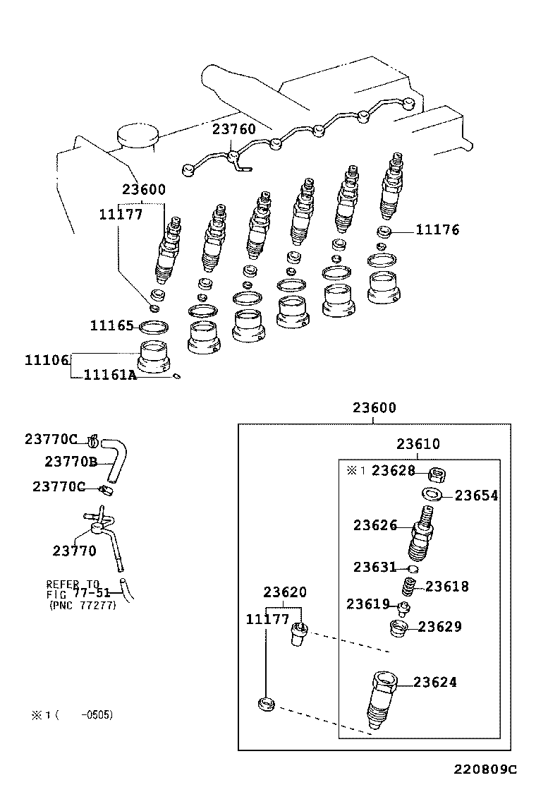 23600-19086 HOLDER & NOZZLE SET, NOZZLE product image