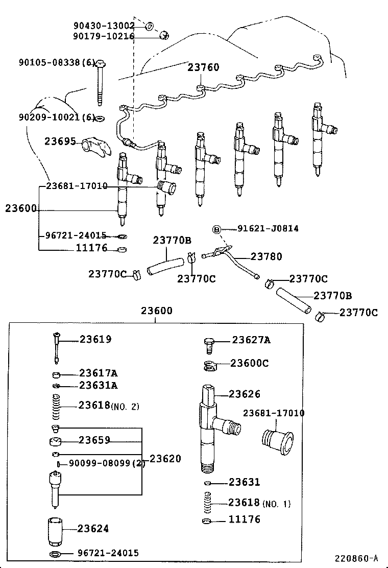 23600-19115 HOLDER & NOZZLE SET, NOZZLE product image