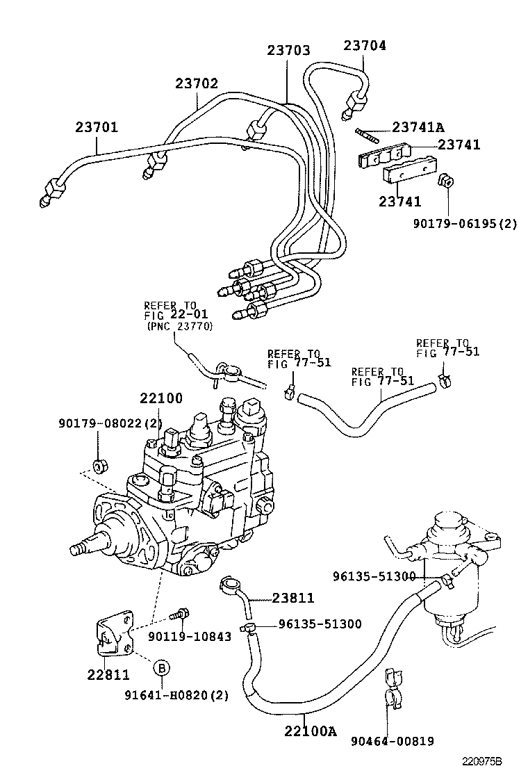 23271-64240 HOSE OR PIPE, FUEL(FOR INJECTION PUMP TO FUEL FILTER) product image