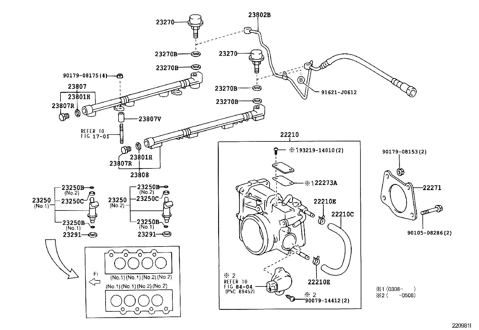 Toyota 22273-50020 GASKET, THROTTLE BODY, NO.2