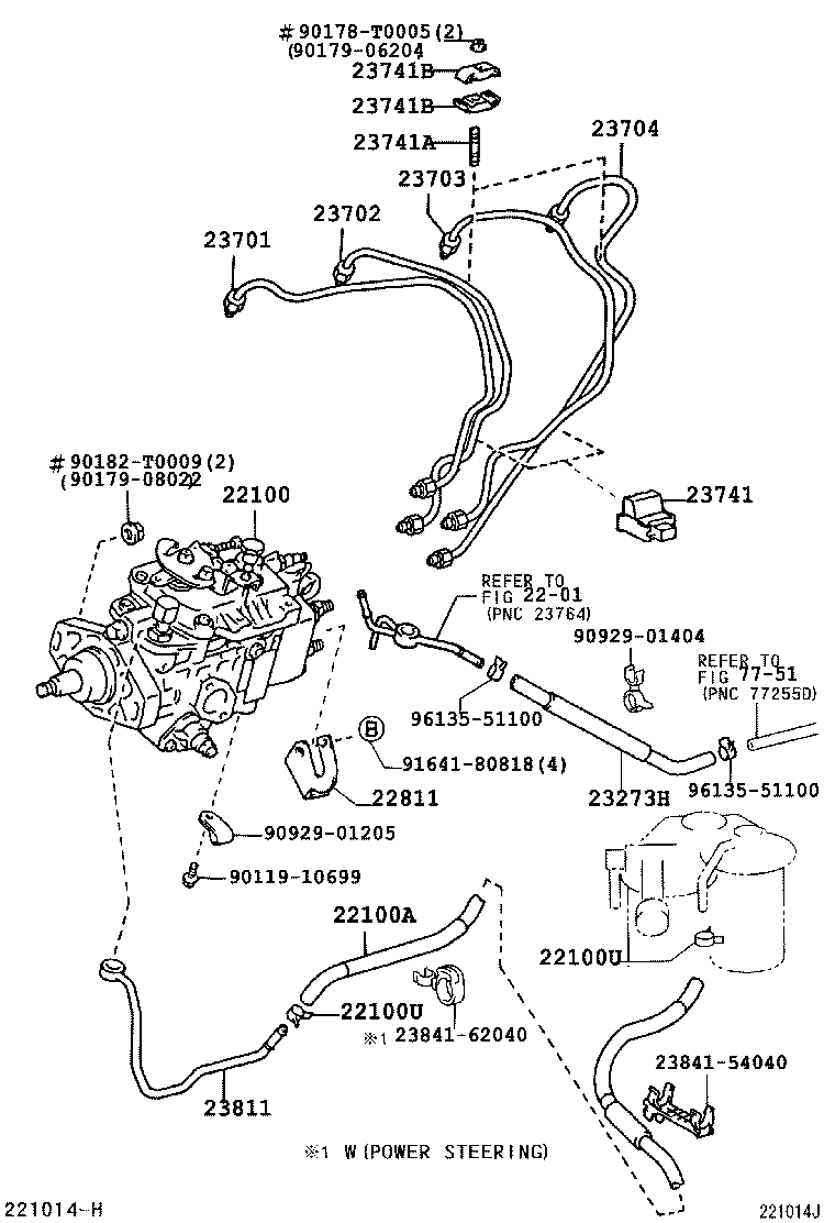 23271-54140 HOSE OR PIPE, FUEL(FOR INJECTION PUMP TO FUEL FILTER) product image