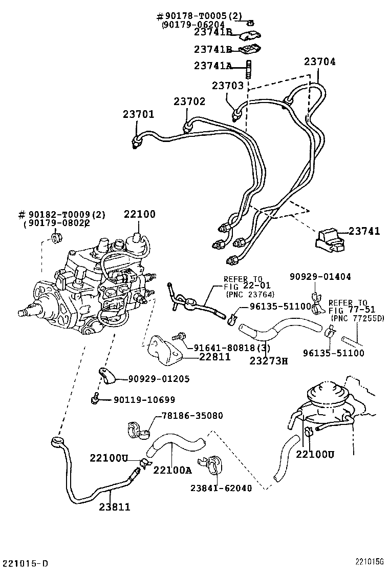 23271-54140 HOSE OR PIPE, FUEL(FOR INJECTION PUMP TO FUEL FILTER) product image