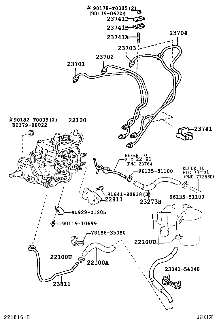 23271-54140 HOSE OR PIPE, FUEL(FOR INJECTION PUMP TO FUEL FILTER) product image