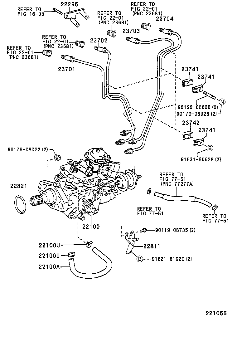 23271-58110 HOSE OR PIPE, FUEL(FOR INJECTION PUMP TO FUEL FILTER) product image