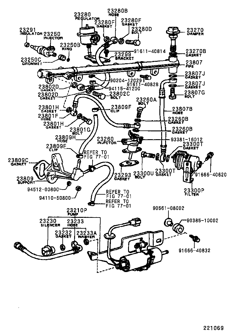 23250-45010 INJECTOR ASSY, FUEL product image