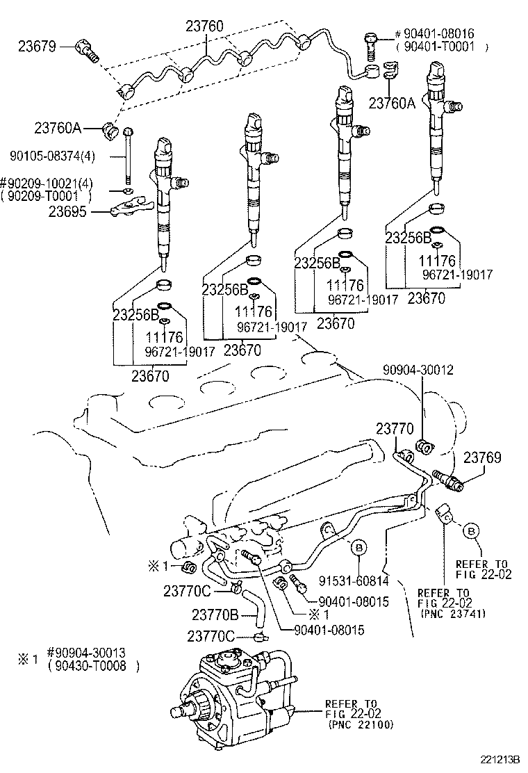 23764-05010 PIPE, NOZZLE LEAKAGE, NO.4 product image