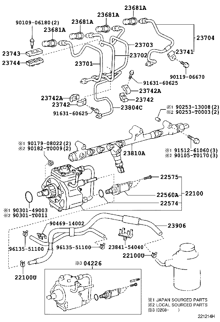 23271-54140 HOSE OR PIPE, FUEL(FOR INJECTION PUMP TO FUEL FILTER) product image
