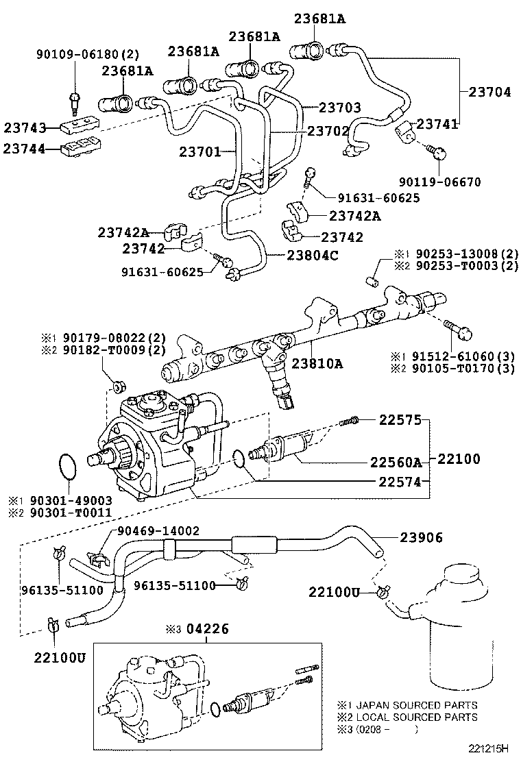 23271-54140 HOSE OR PIPE, FUEL(FOR INJECTION PUMP TO FUEL FILTER) product image