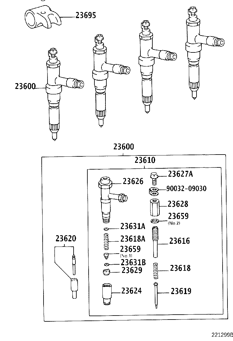 23600-78040 HOLDER & NOZZLE SET, NOZZLE product image