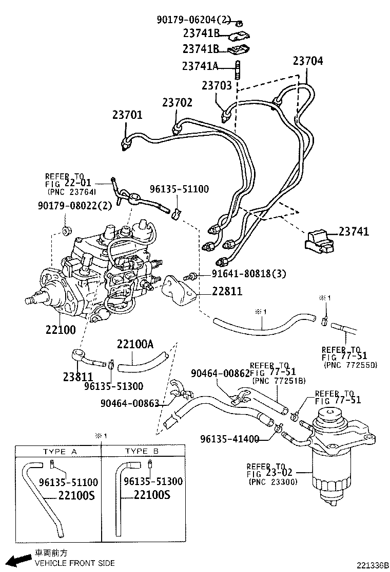 23271-54210 HOSE OR PIPE, FUEL(FOR INJECTION PUMP TO FUEL FILTER) product image