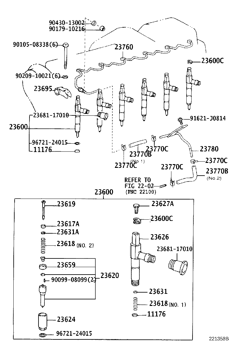 23600-19135 HOLDER & NOZZLE SET, NOZZLE product image