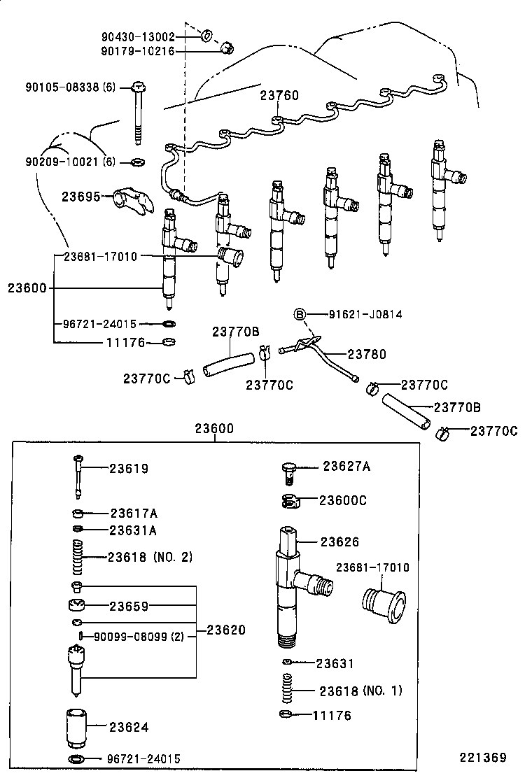 23600-19086 HOLDER & NOZZLE SET, NOZZLE product image