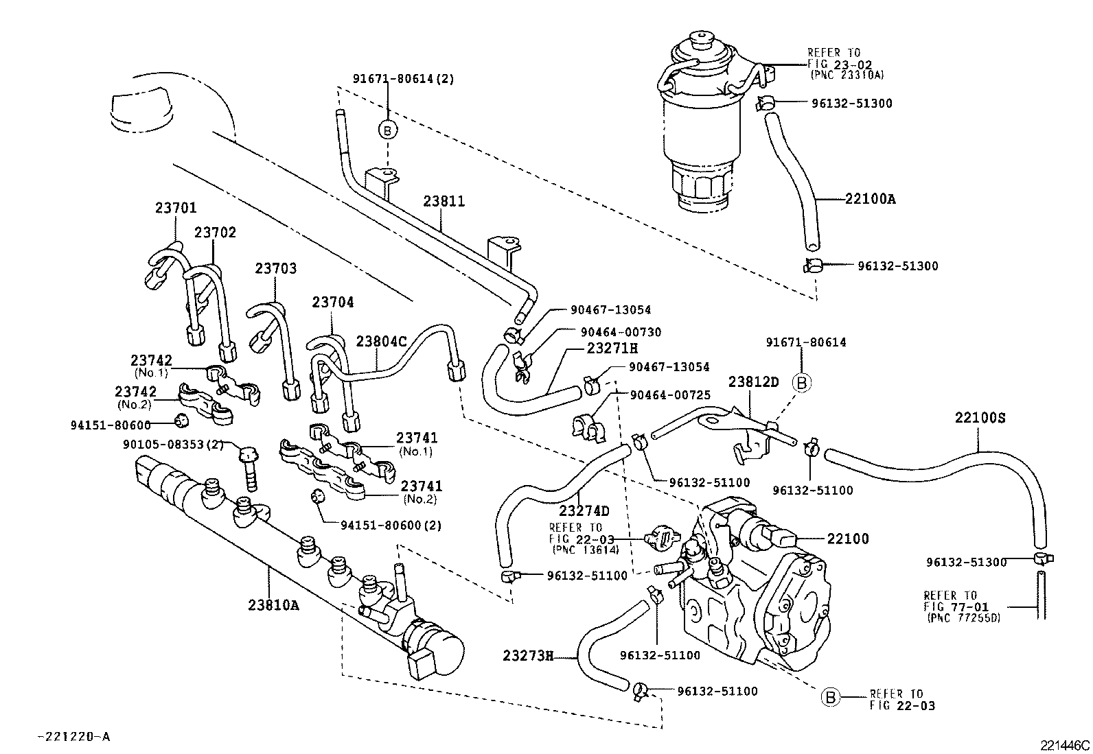 Toyota 23742-33010 CLAMP, INJECTION PIPE, NO.2