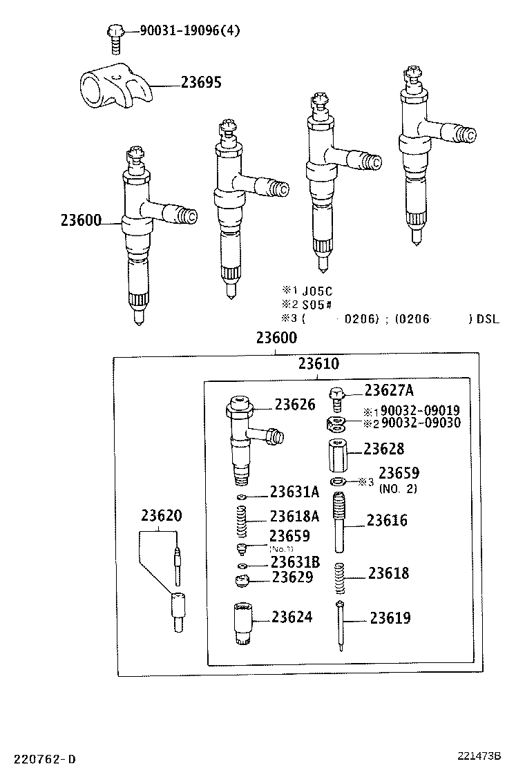 23600-78070 HOLDER & NOZZLE SET, NOZZLE product image