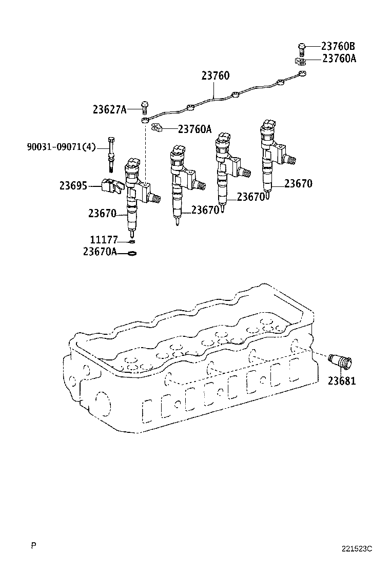 23600-78070 HOLDER & NOZZLE SET, NOZZLE product image