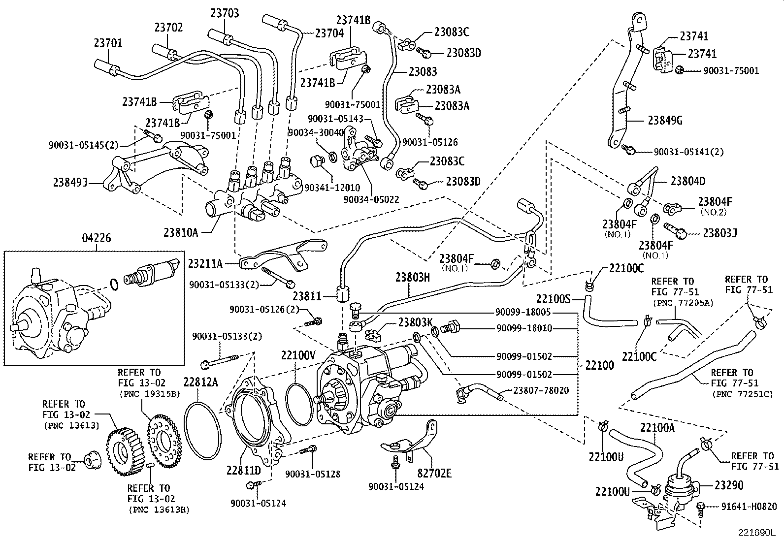 23271-78300 HOSE OR PIPE, FUEL(FOR INJECTION PUMP TO FUEL FILTER) product image