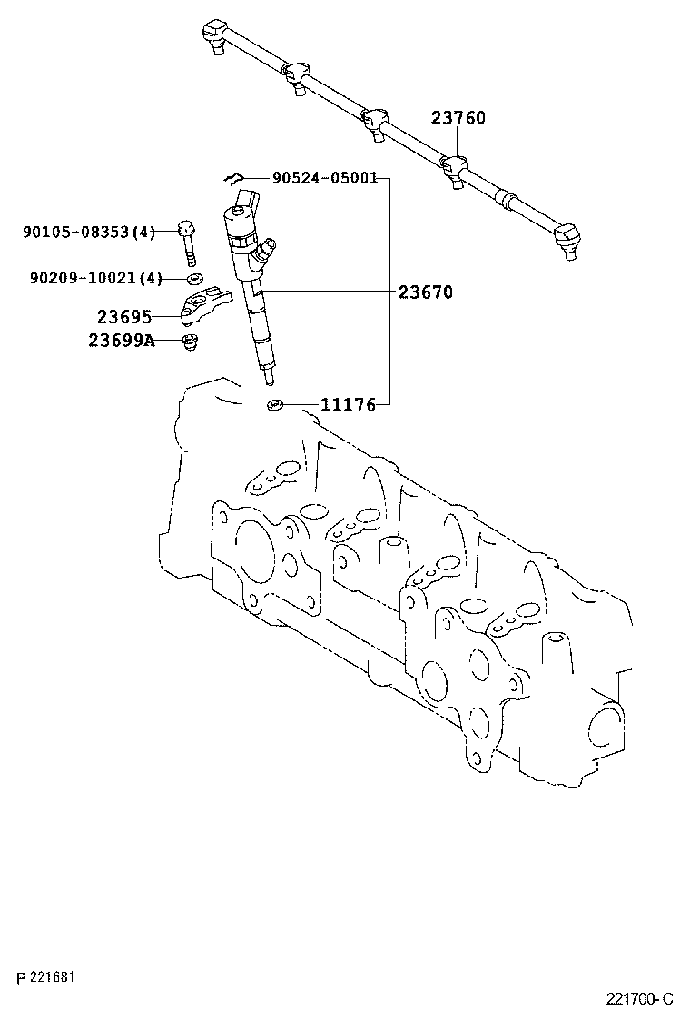 23695-27020 CLAMP, NOZZLE HOLDER, NO.1 product image