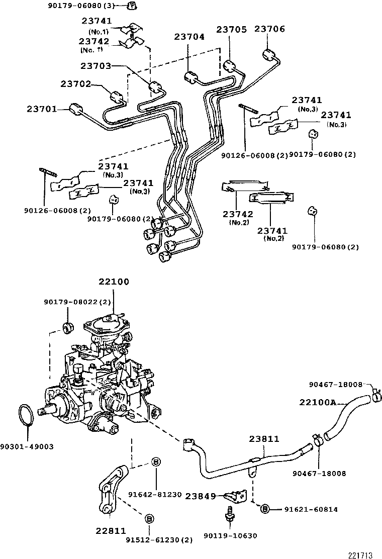 23271-78300 HOSE OR PIPE, FUEL(FOR INJECTION PUMP TO FUEL FILTER) product image