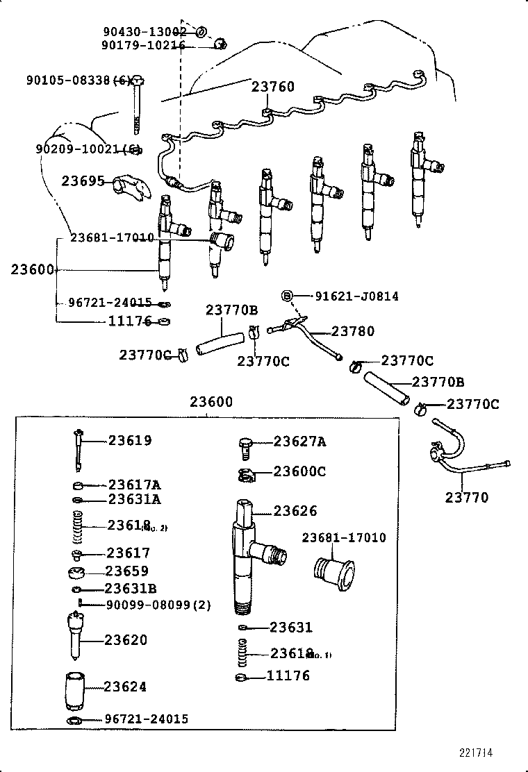 23600-19115 HOLDER & NOZZLE SET, NOZZLE product image