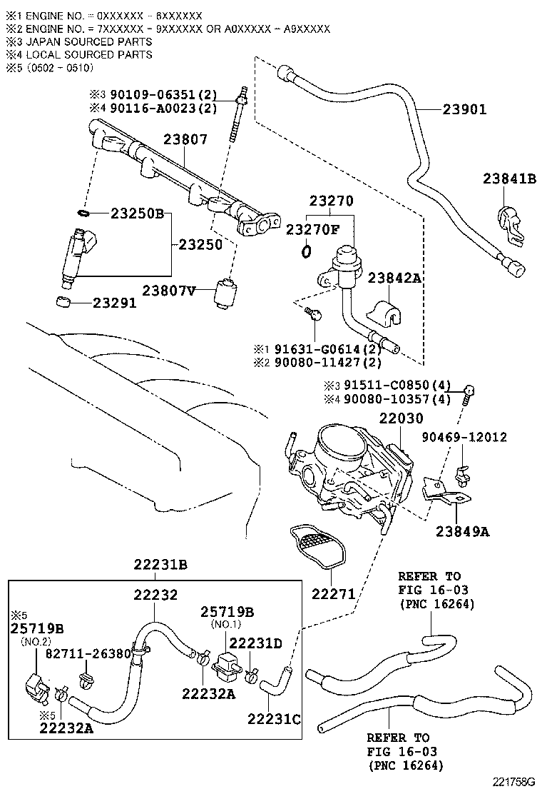 Toyota 23209-0H050 INJECTOR ASSY, FUEL