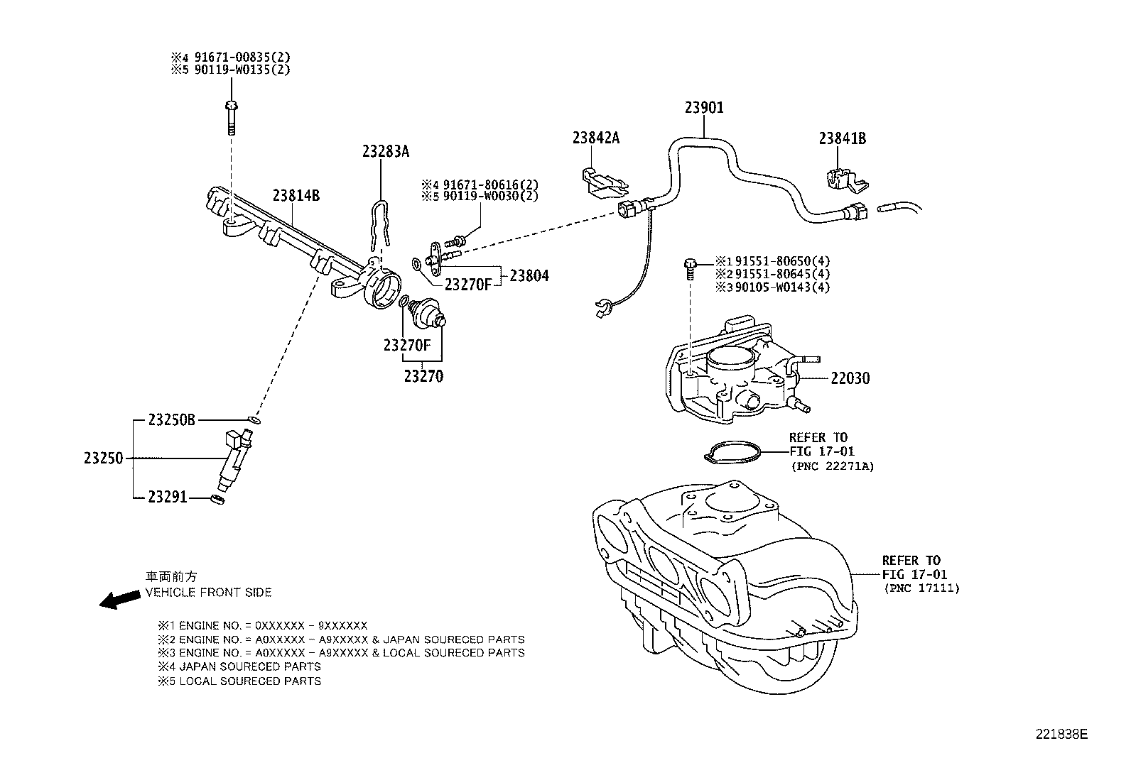 Toyota 23209-09030 INJECTOR ASSY, FUEL