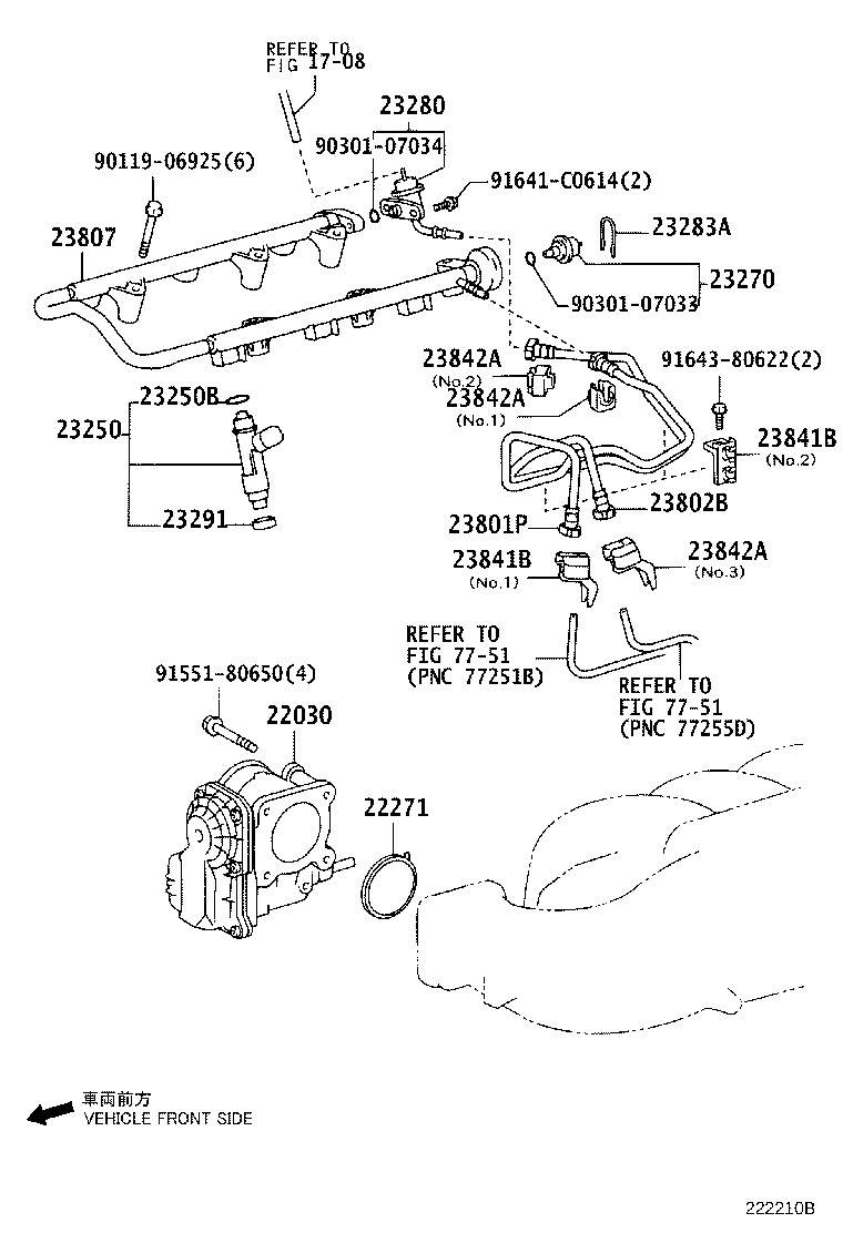Toyota 23209-39015 INJECTOR ASSY, FUEL