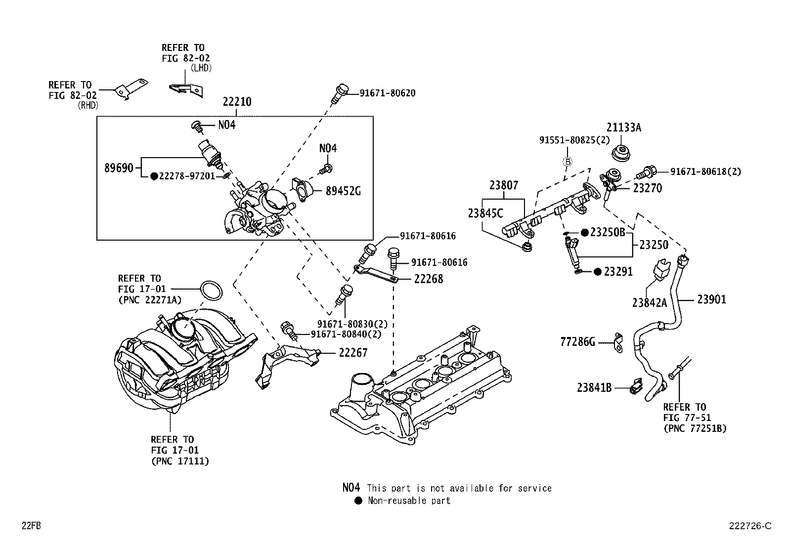 Toyota 23209-BZ050 INJECTOR ASSY, FUEL