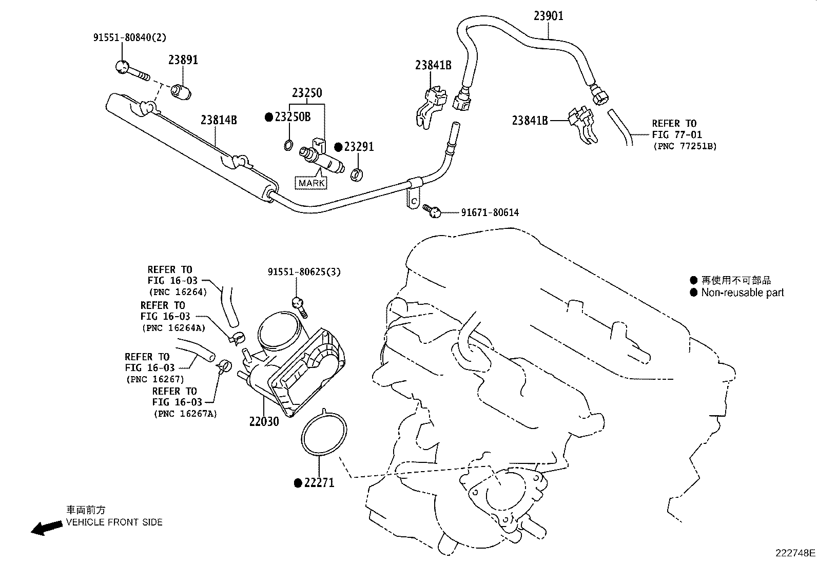 Toyota 23209-21091 INJECTOR ASSY, FUEL
