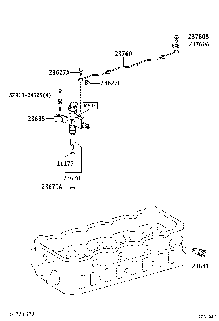 23600-59335 HOLDER & NOZZLE SET, NOZZLE product image