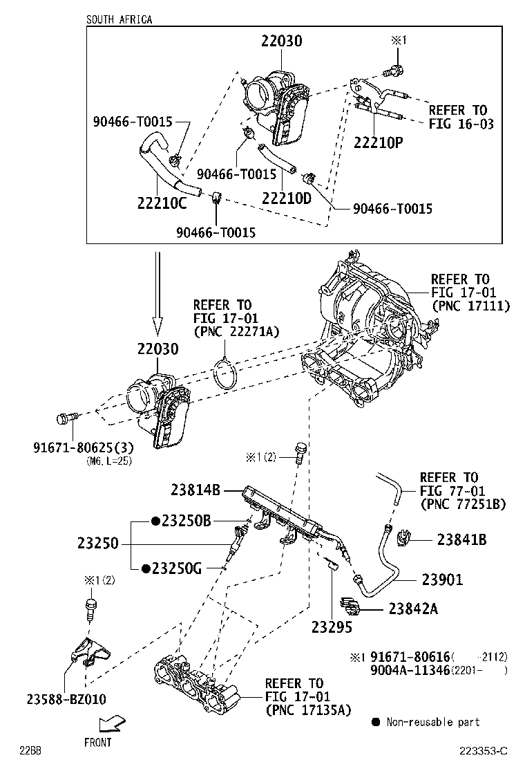 22030-BZ020 BODY ASSY, THROTTLE W/MOTOR product image