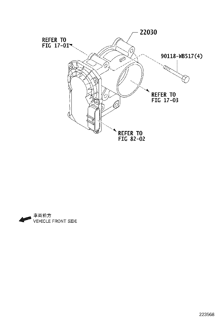 22030-WB001 BODY ASSY, THROTTLE W/MOTOR product image