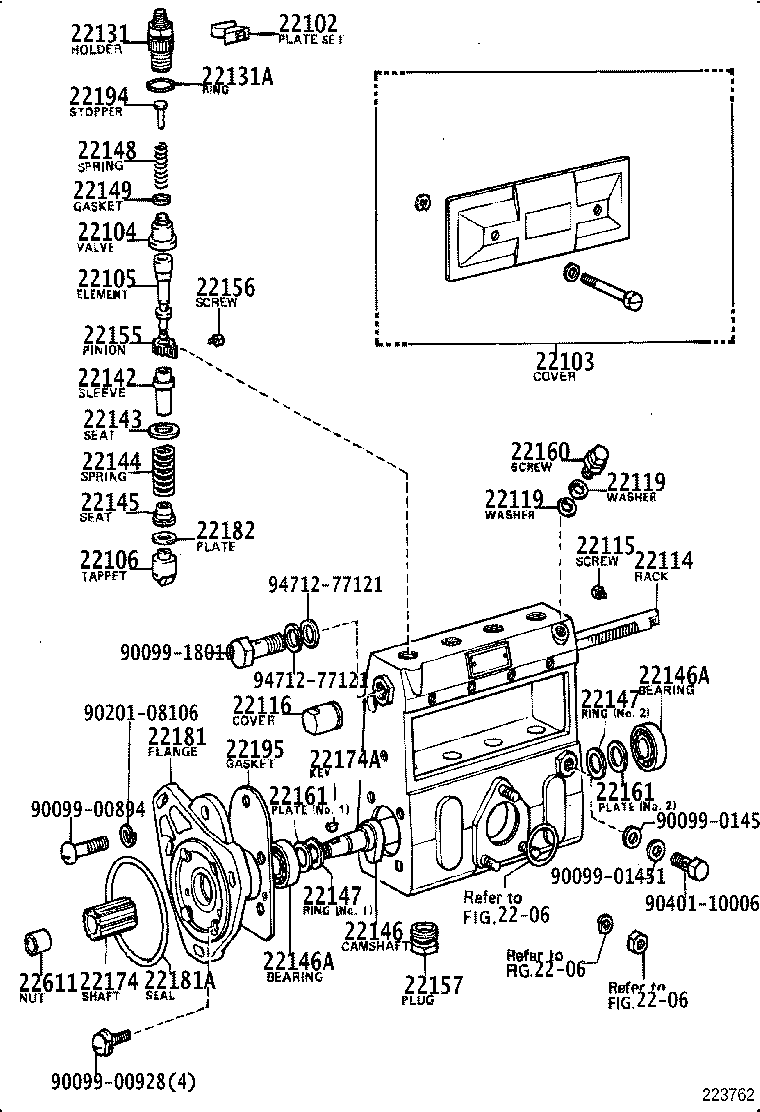 22105-56280 ELEMENT SUB-ASSY, INJECTION PUMP product image