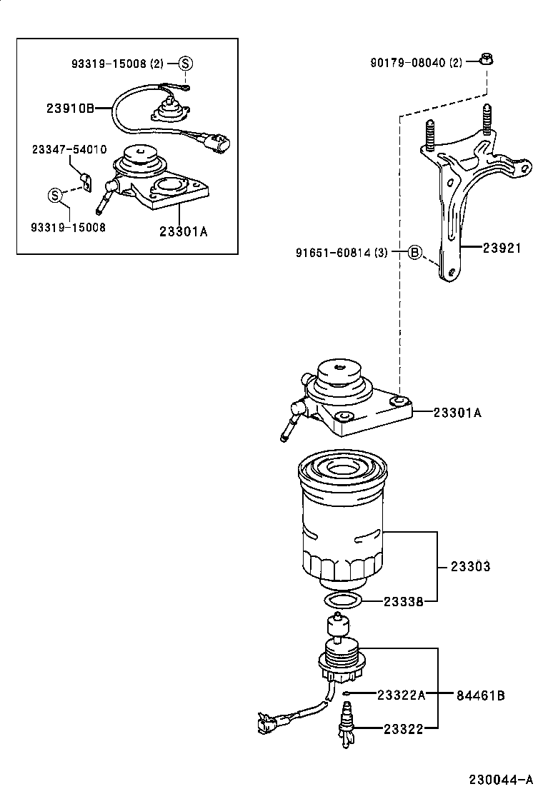 23380-17480 CAP ASSY, FUEL FILTER product image