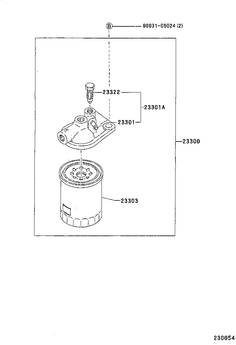 23300-89102 FILTER ASSY, FUEL product image