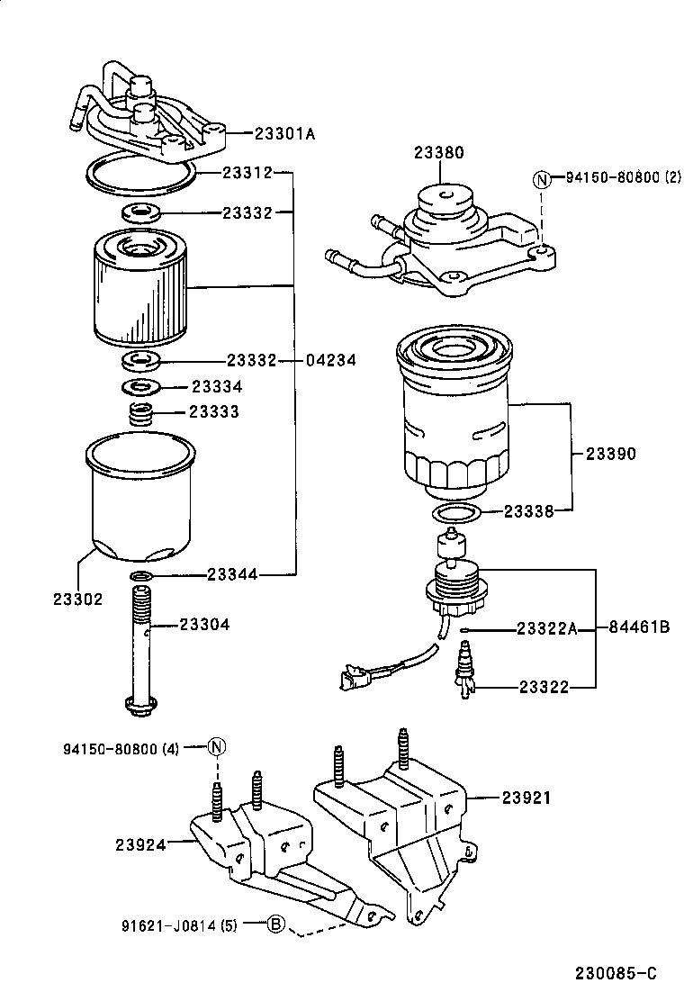 23355-17040 CAP ASSY, FUEL FILTER product image